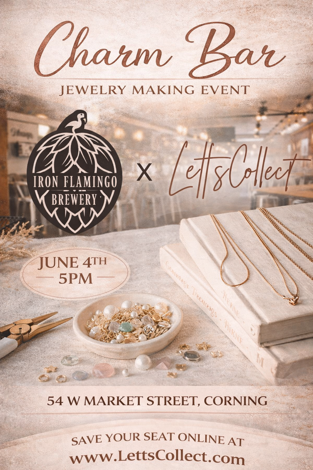 Iron Flamingo Brewery Charm Bar: Thursday, June 4th at 5pm