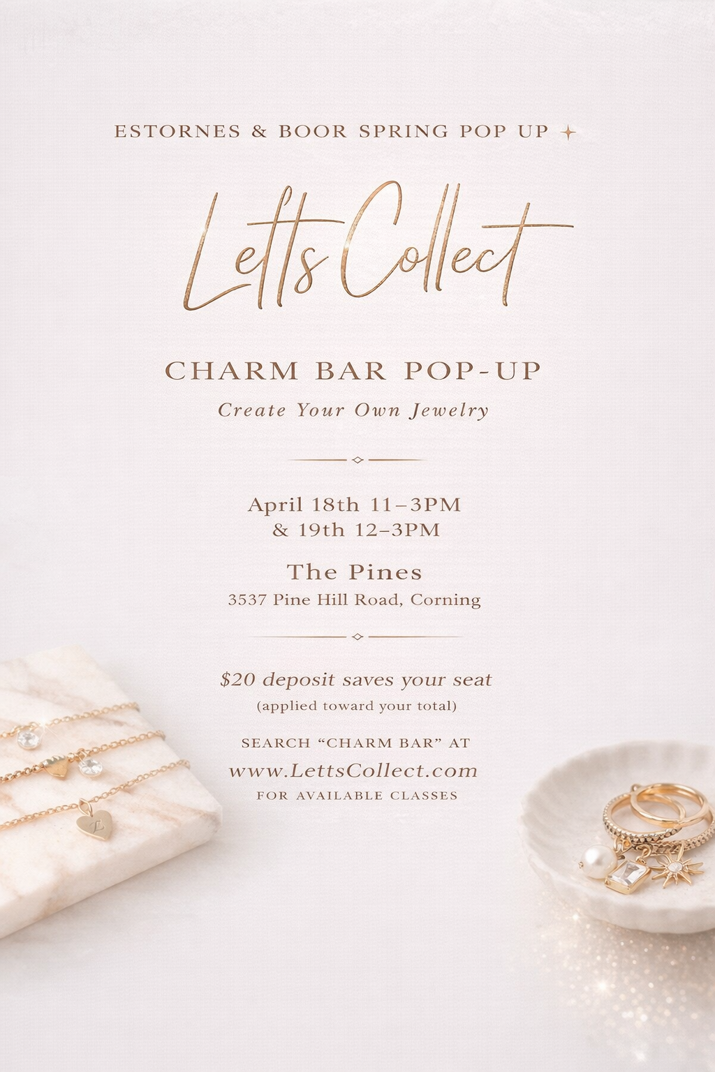 The Pines Pop Up feat. The Charm Bar: Saturday, April 18th